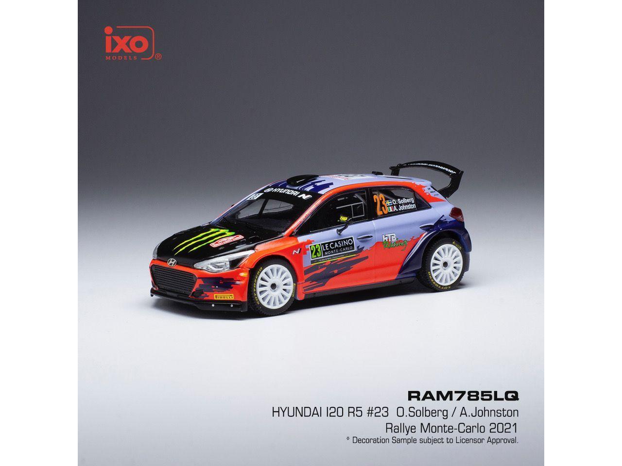 Hyundai i20 R5 #23 Rally Monte Carlo 2021 P.Solberg/A.Johnston 1:43 Scale IXO Diecast Model Car-IXO-Diecast Model Centre