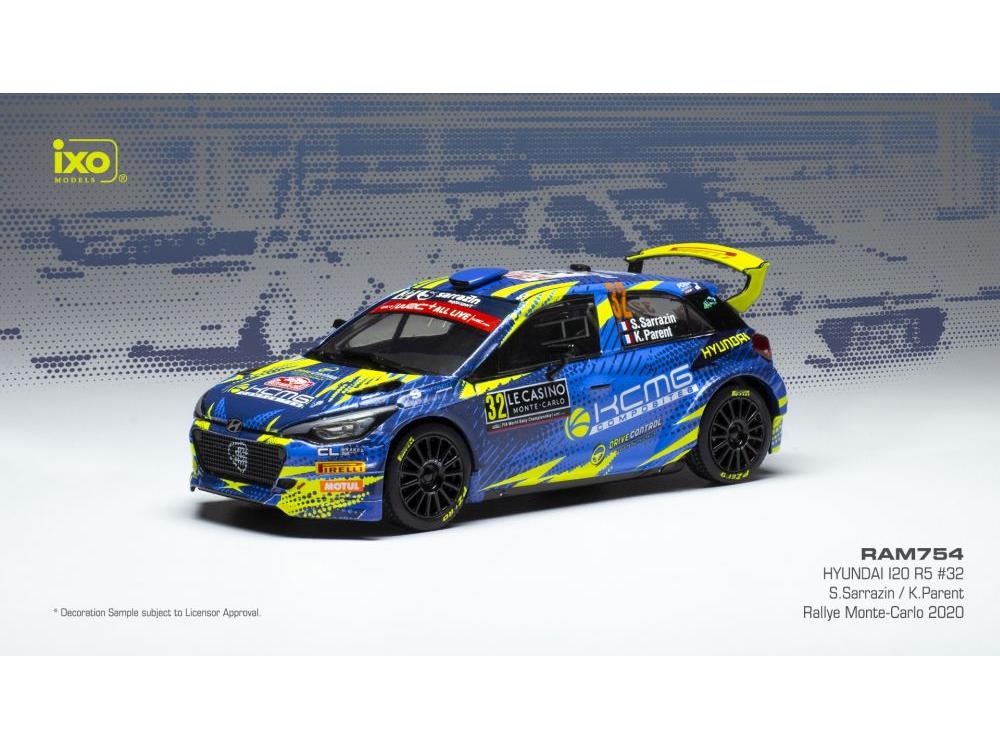 Hyundai i20 R5 #32 Rallye Monte Carlo 2020 S.Sarrazin/K.Parent 1:43 Scale IXO Diecast Model Car-IXO-Diecast Model Centre