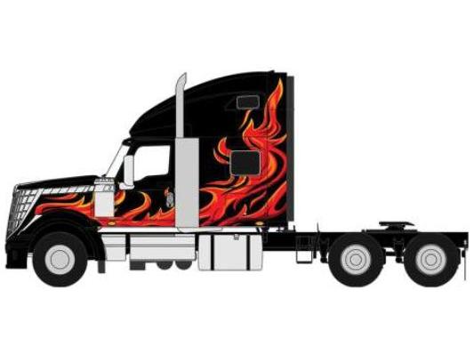 International Lonestar Black w/Flames 2010 1:64 Scale Diecast Truck – IXO-IXO-Diecast Model Centre