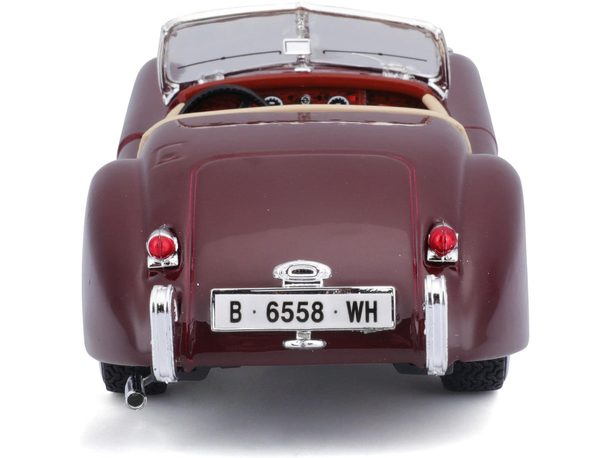 Jaguar XK120 Roadster Red Burgundy 1:24 Scale Diecast Car – Bburago-Bburago-Diecast Model Centre
