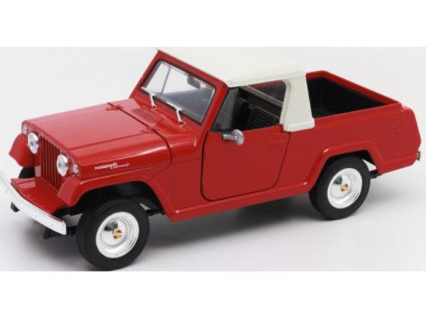 Jeep Jeepster Commando Pick Up Red 1:24 Scale Welly Diecast Model-Welly-Diecast Model Centre
