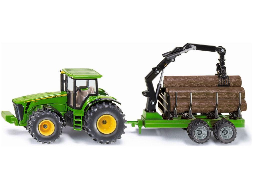 John Deere Tractor With Forestry Trailer 1:50 Scale Siku-Siku-Diecast Model Centre