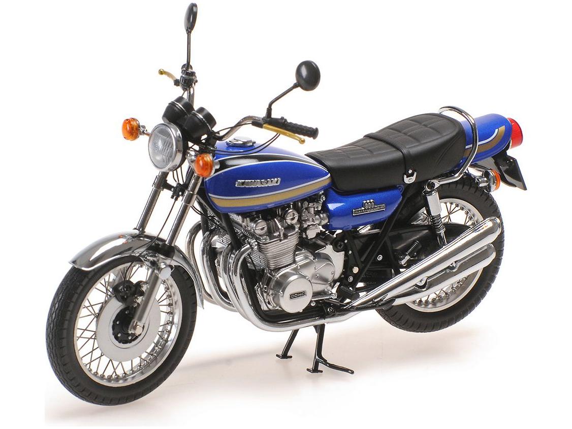 Kawasaki 900 Z1 'Super 4' Diecast Model 1972 Petrol Blue 1:12 Scale Minichamps Motorcycle-Minichamps-Diecast Model Centre