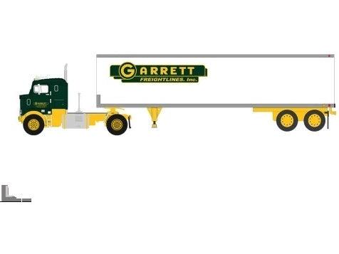 Kenworth Bullnose Green/Yellow 1950 Garrett Freightlines 1:64 Scale Diecast Truck – IXO-IXO-Diecast Model Centre