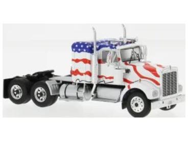 Kenworth W925 White/USA Flag 1970 1:64 Scale IXO Diecast Model Truck-IXO-Diecast Model Centre