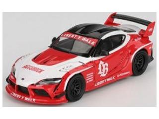 LB Works Toyota GR Supra Red/White (LHD) 1:64 Scale MINI GT Diecast Model Car-MINI GT-Diecast Model Centre