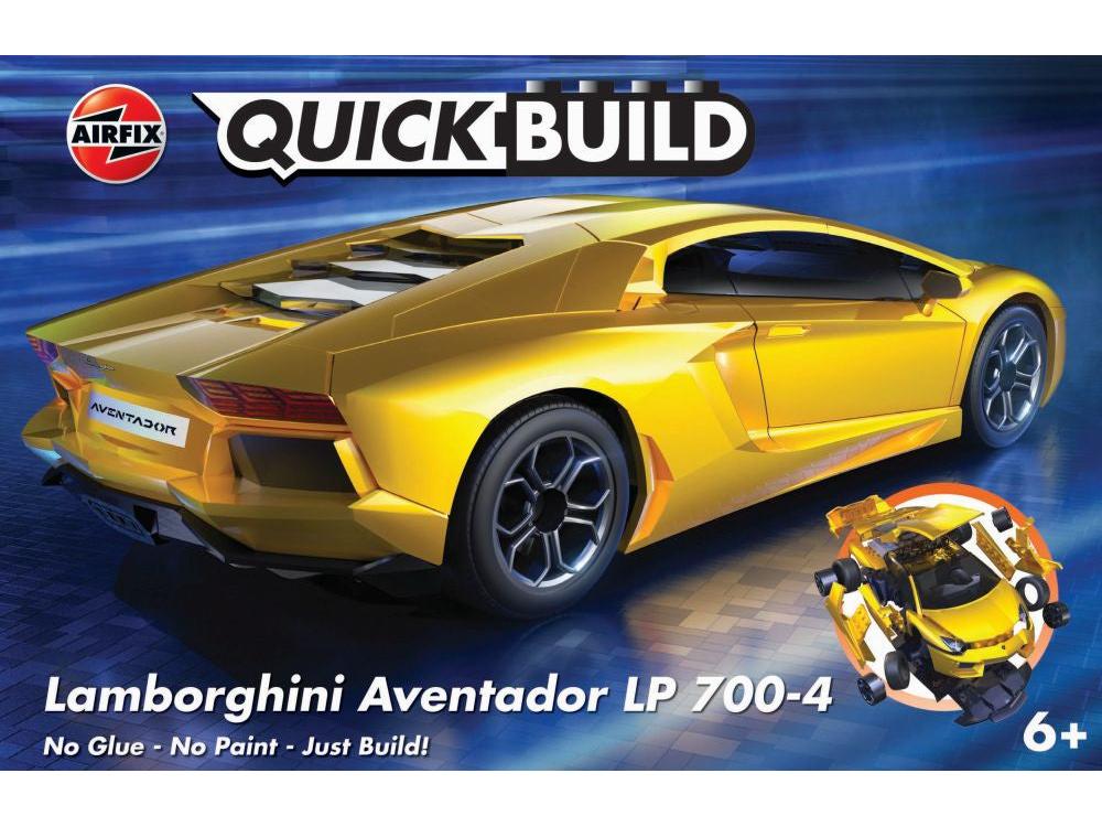Lamborghini Aventador - Yellow Airfix QUICKBUILD Plastic Kit-Airfix-Diecast Model Centre
