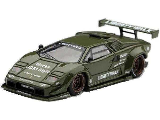 Lamborghini Countach LB-Works Army Green (LHD) Blister Packaging 1:64 Scale Diecast Car – MINI GT-MINI GT-Diecast Model Centre