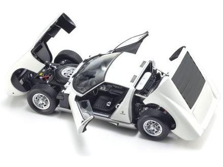 Lamborghini Miura P400 1968 White Silver 1:18 Scale Diecast Model Car – Kyosho-Kyosho-Diecast Model Centre
