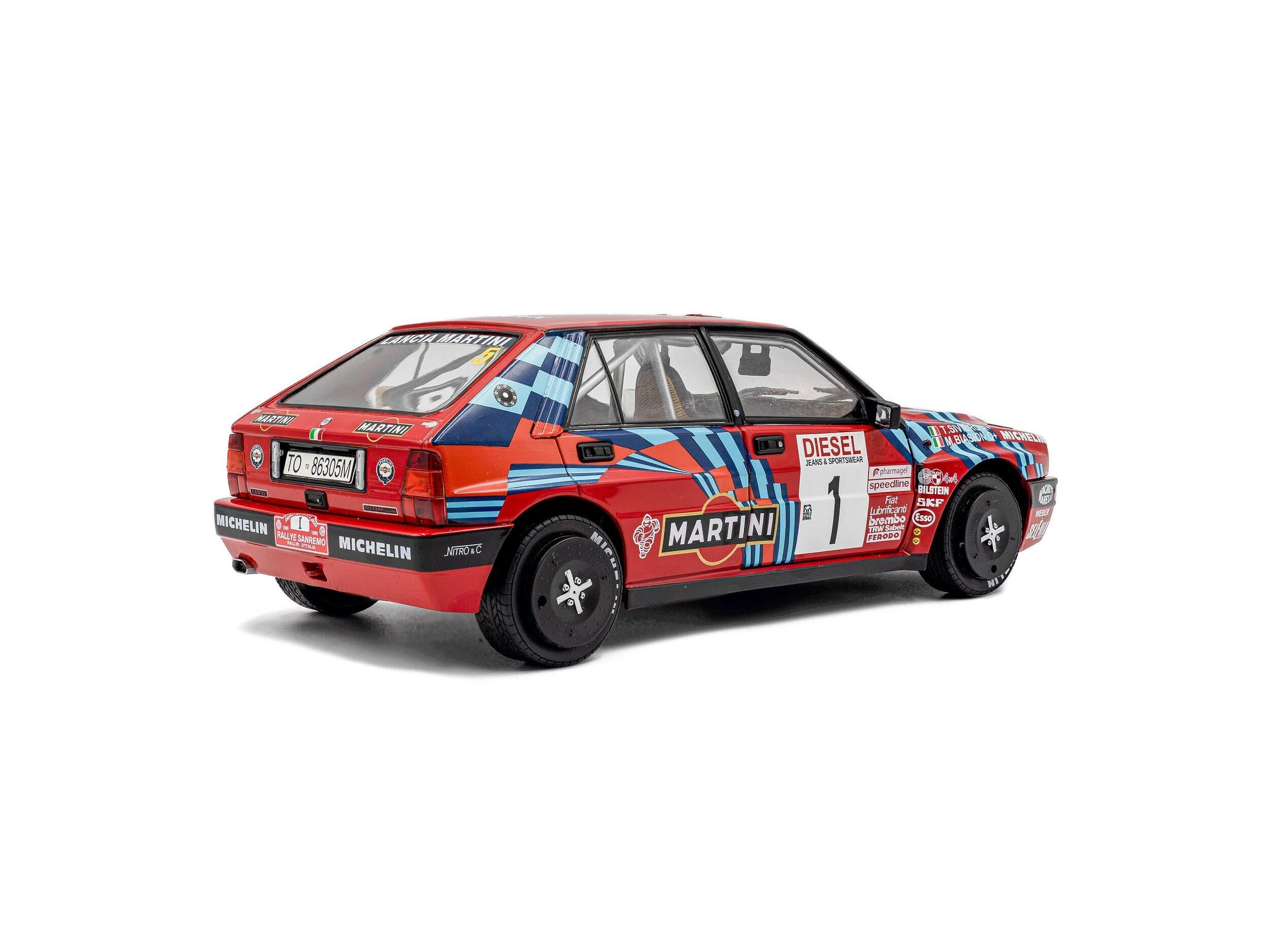 Lancia Delta HF Integrale Red #1 M.Biasion T.Siviero Rally San Remo 1989 1:18 Scale Solido Diecast Model Car-Solido-Diecast Model Centre