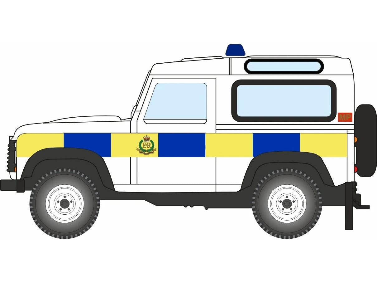 Land Rover Defender 90 Royal Military Police 1:76 Scale Diecast Car – Oxford Diecast-Oxford Diecast-Diecast Model Centre