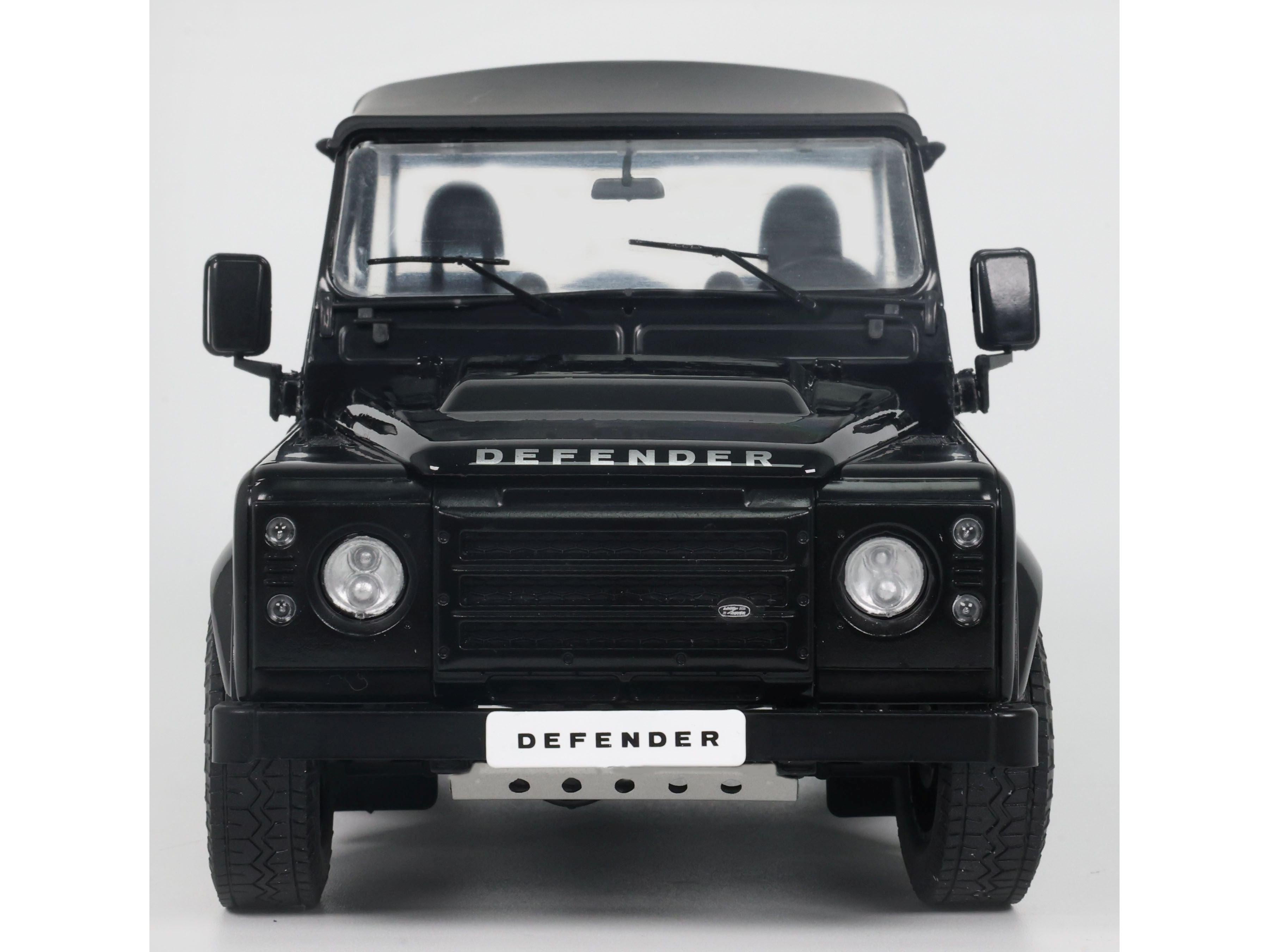 Land Rover Defender 90 Short w/Rear Cover Black 2016 1:18 Scale Solido Diecast Model Car-Solido-Diecast Model Centre
