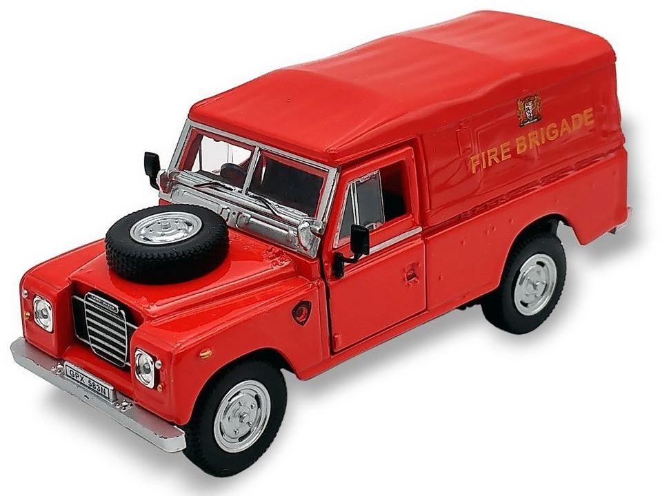 Land Rover S3 109 Soft Top Fire Brigade Red 1:43 Scale Cararama Diecast Model Car-Cararama-Diecast Model Centre