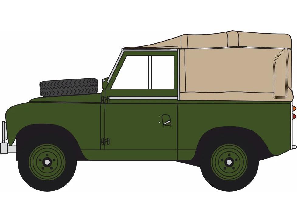 Land Rover Series 2 SWB Canvas Canopy Bronze Green 1:76 Scale Diecast Car – Oxford Diecast-Oxford Diecast-Diecast Model Centre
