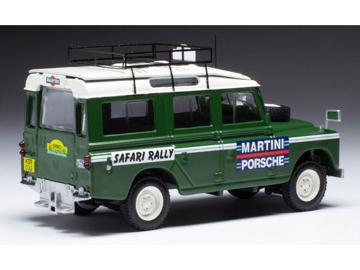 Land Rover Series II 109 RHD Team Porsche Martini Safari Rally 1978 Assistance Van 1:43 Scale IXO Diecast Model Car-IXO-Diecast Model Centre