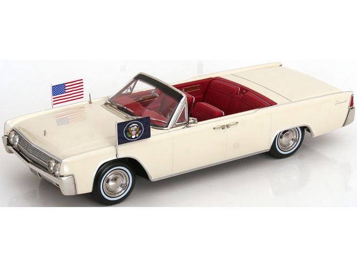 Lincoln Continental Convertible 1963 White John F. Kennedy 1:18 Scale Diecast Car – KK Scale-KK Scale-Diecast Model Centre