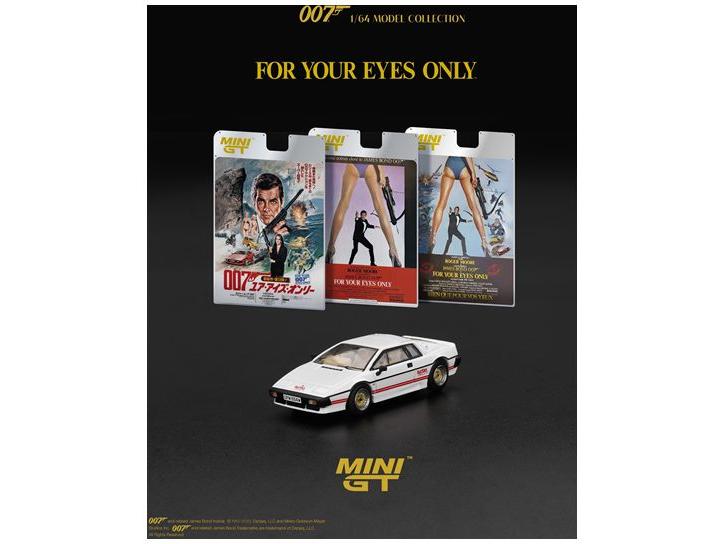 Lotus Espirit Turbo White James Bond For Your Eyes Only (RHD) English Blister Pack 1:64 Scale MINI GT Diecast Model Car-MINI GT-Diecast Model Centre