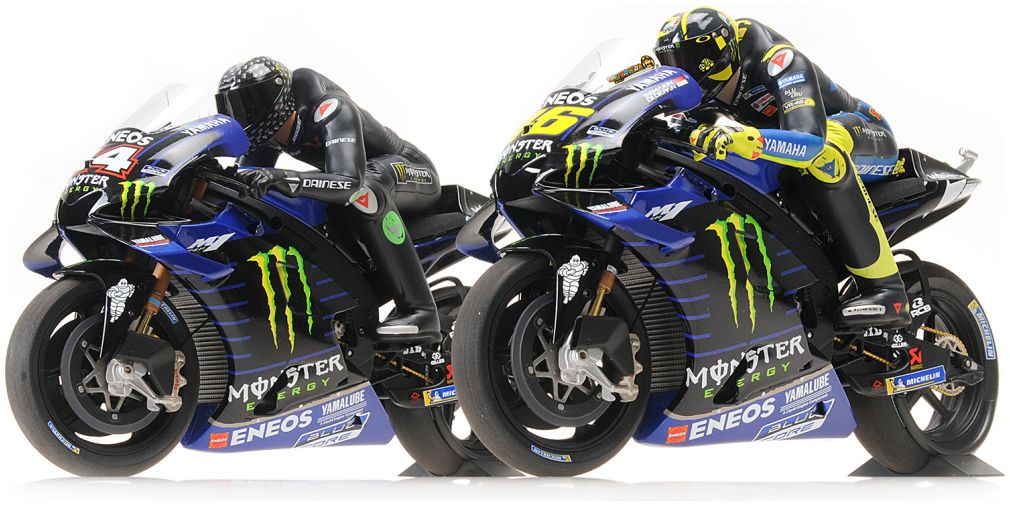 Yamaha YZR-M1 Valencia Test 2019 Hamilton/Rossi - Set 2 Bikes 1:12 Scale Minichamps Diecast Model