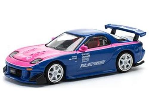 Mazda RX7 RE-Amemiya Blue/Pink 1:64 Scale Pop Race Diecast Model Car