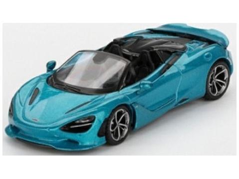 McLaren 750S Spider Belize Blue (LHD) (Blister Packaging) 1:64 Scale MINI GT Diecast Model-MINI GT-Diecast Model Centre