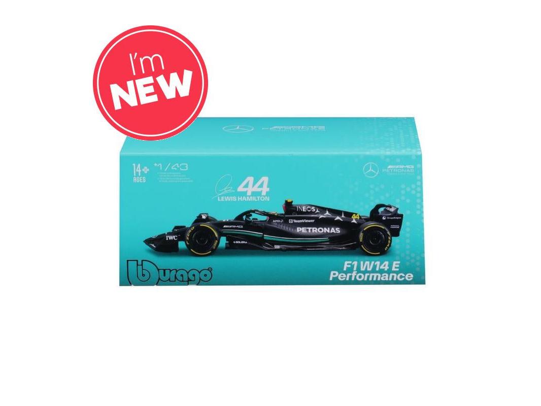 Mercedes-AMG F1 W15 E PERFORMANCE #44 F1 2024 Lewis Hamilton 1:43 Scale Bburago Diecast Model (w/helmet)