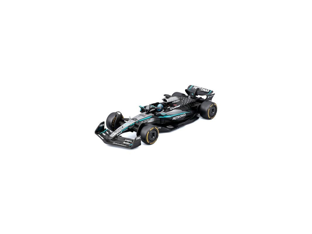 Mercedes-AMG W16 F1 2025 #63 George Russell w/Helmet 1:43 Scale Bburago Diecast Model Car-Bburago-Diecast Model Centre