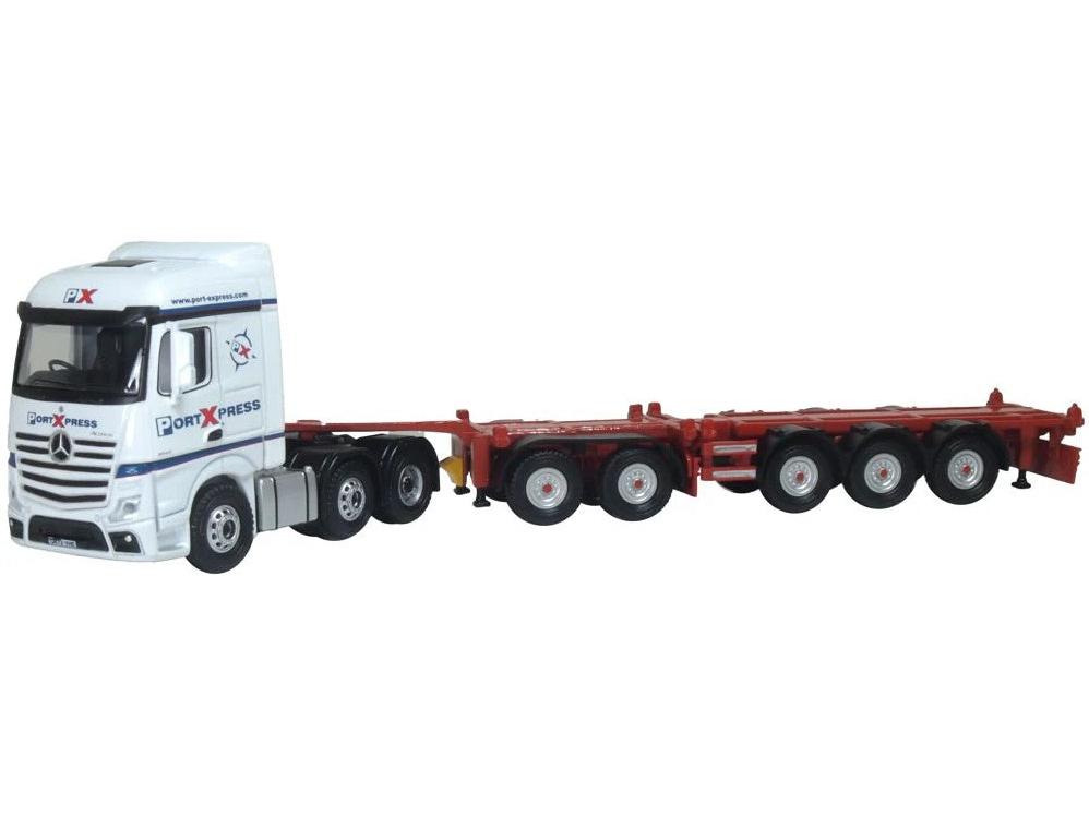 Mercedes Actros SSC D-Tec Combitrailer Port Express 1:76 Scale Diecast Model Truck – Oxford Diecast-Oxford Diecast-Diecast Model Centre