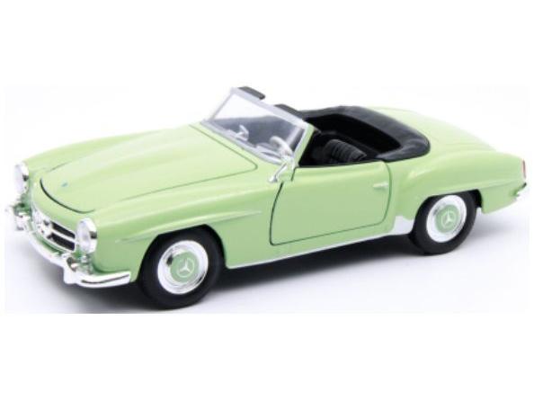 Mercedes-Benz 190 SL (W121) 1955 Light Green/Black 1:24 Scale Welly Diecast Model-Welly-Diecast Model Centre