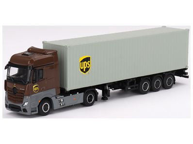 Mercedes-Benz Actros w/40ft Container UPS Europe - 1:64 Scale Diecast Model Truck-MINI GT-Diecast Model Centre