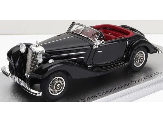 Mercedes-Benz-Benz - 320W (W142) Combination Cabriolet 1938 - Black - 250pcs Ltd 1:43 Scale Kess Resin Model-Kess-Diecast Model Centre