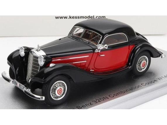Mercedes-Benz-Benz - 320W (W142) Combination Coupe 1938 - Black / Red - 250pcs Ltd 1:43 Scale Kess Resin Model-Kess-Diecast Model Centre