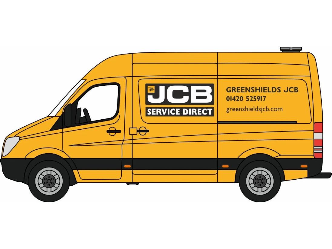 Mercedes Sprinter Greenshields JCB 1:76 Scale Diecast Van – Oxford Diecast-Oxford Diecast-Diecast Model Centre