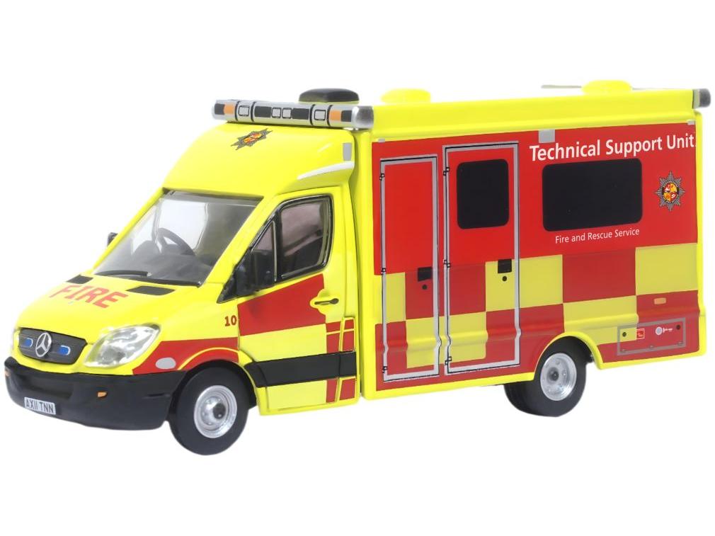 Mercedes Sprinter Technical Support Unit Bedfordshire Fire and Rescue Service 1:76 Scale Diecast – Oxford Diecast-Oxford Diecast-Diecast Model Centre