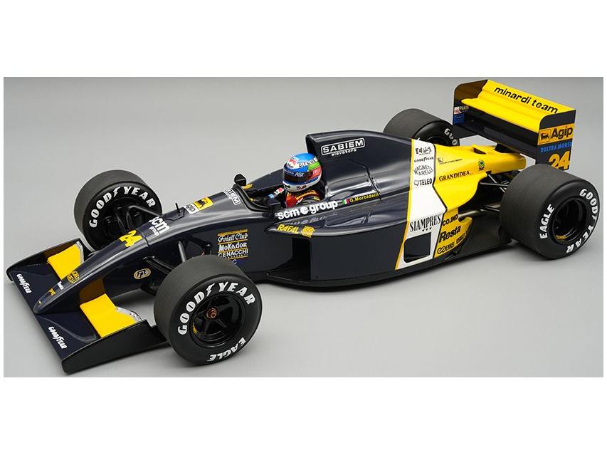 Minardi M191 #24 F1 Belgian GP 1991 Gianni Morbidelli w/Driver 1:18 Scale Resin Car – Tecnomodel-Tecnomodel-Diecast Model Centre