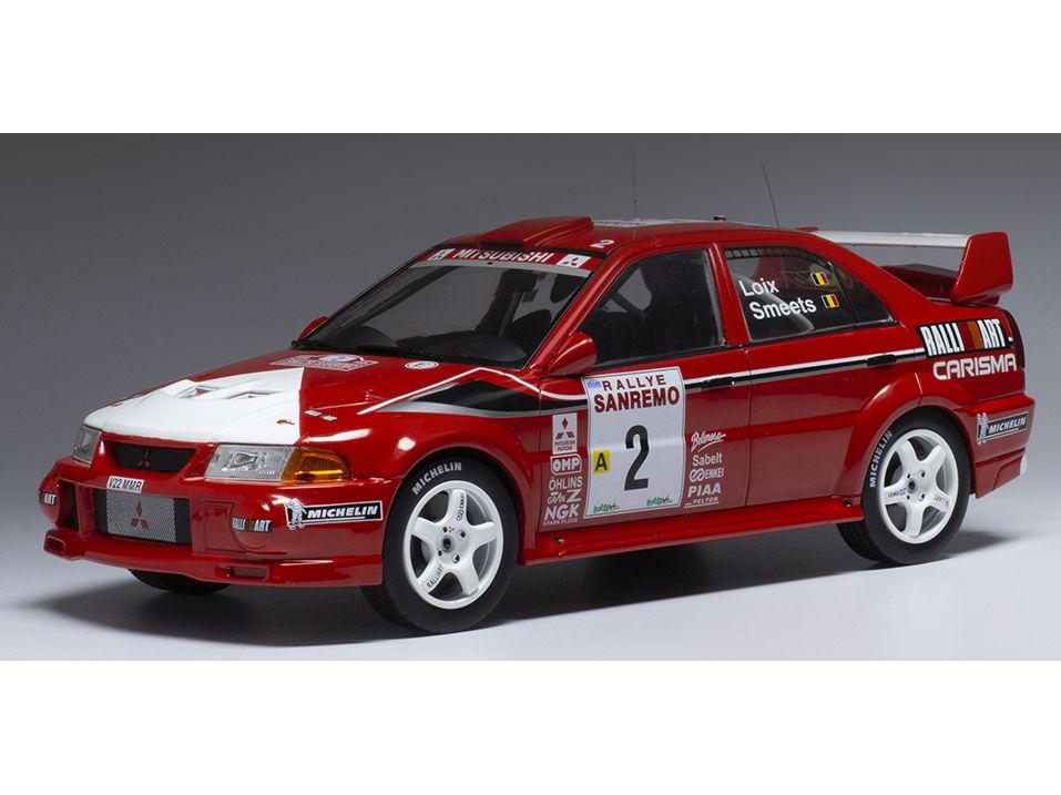 Mitsubishi Carisma Evolution VI #2 F.Loix/S.Smeets Rally San Remo 1999 1:18 Scale Diecast Model-IXO-Diecast Model Centre