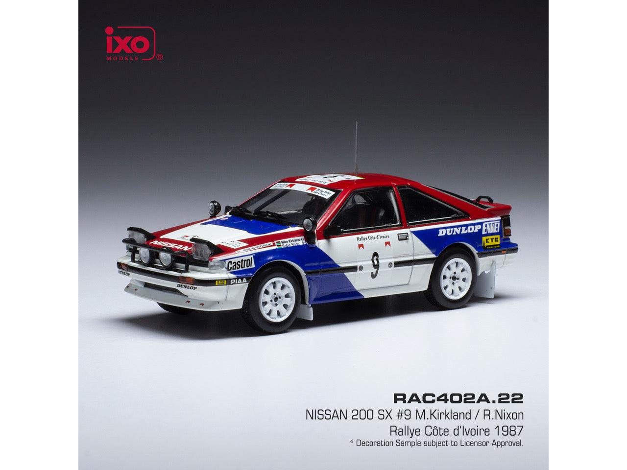 Nissan 200 SX #9 Rallye Cote d Ivoire 1987 Kirkland/NIxon 1:43 Scale IXO Diecast Model Car-IXO-Diecast Model Centre