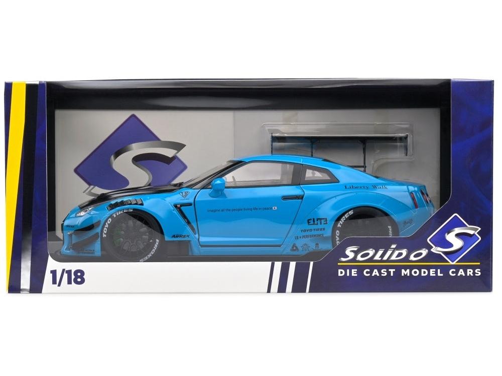 Nissan GT-R (R35) w/Liberty Walk Body Kit 2.0 Baby Blue 2024 1:18 Scale Diecast Model Car – Solido-Solido-Diecast Model Centre