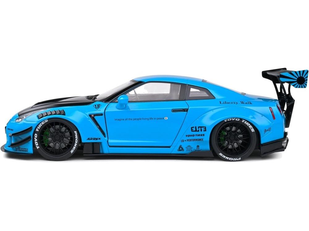 Nissan GT-R (R35) w/Liberty Walk Body Kit 2.0 Baby Blue 2024 1:18 Scale Diecast Model Car – Solido-Solido-Diecast Model Centre