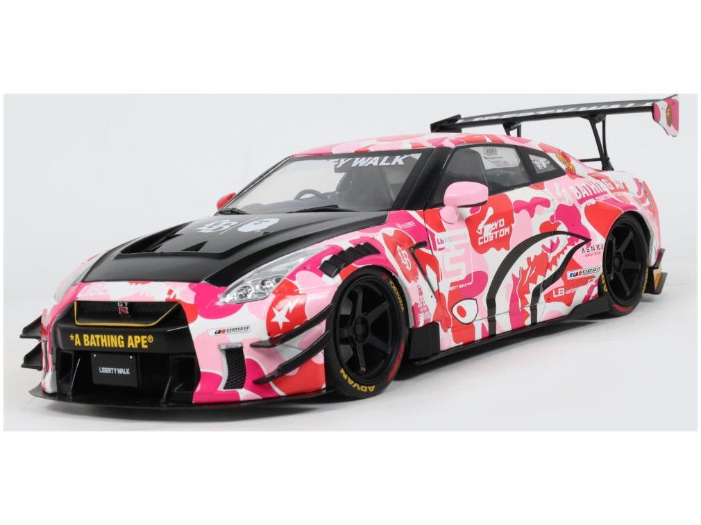 Nissan GT-R (R35) w/Liberty Walk Body Kit 2.0 Pink Camo 2025 1:18 Scale Solido Diecast Model Car-Solido-Diecast Model Centre
