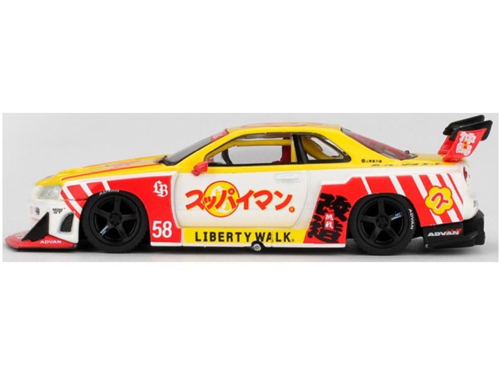 Nissan LB-ER34 Super Silhouette Skyline Suppaiman Okinawa (RHD) Blister Packaging 1:64 Scale MINI GT Diecast Model Car-MINI GT-Diecast Model Centre