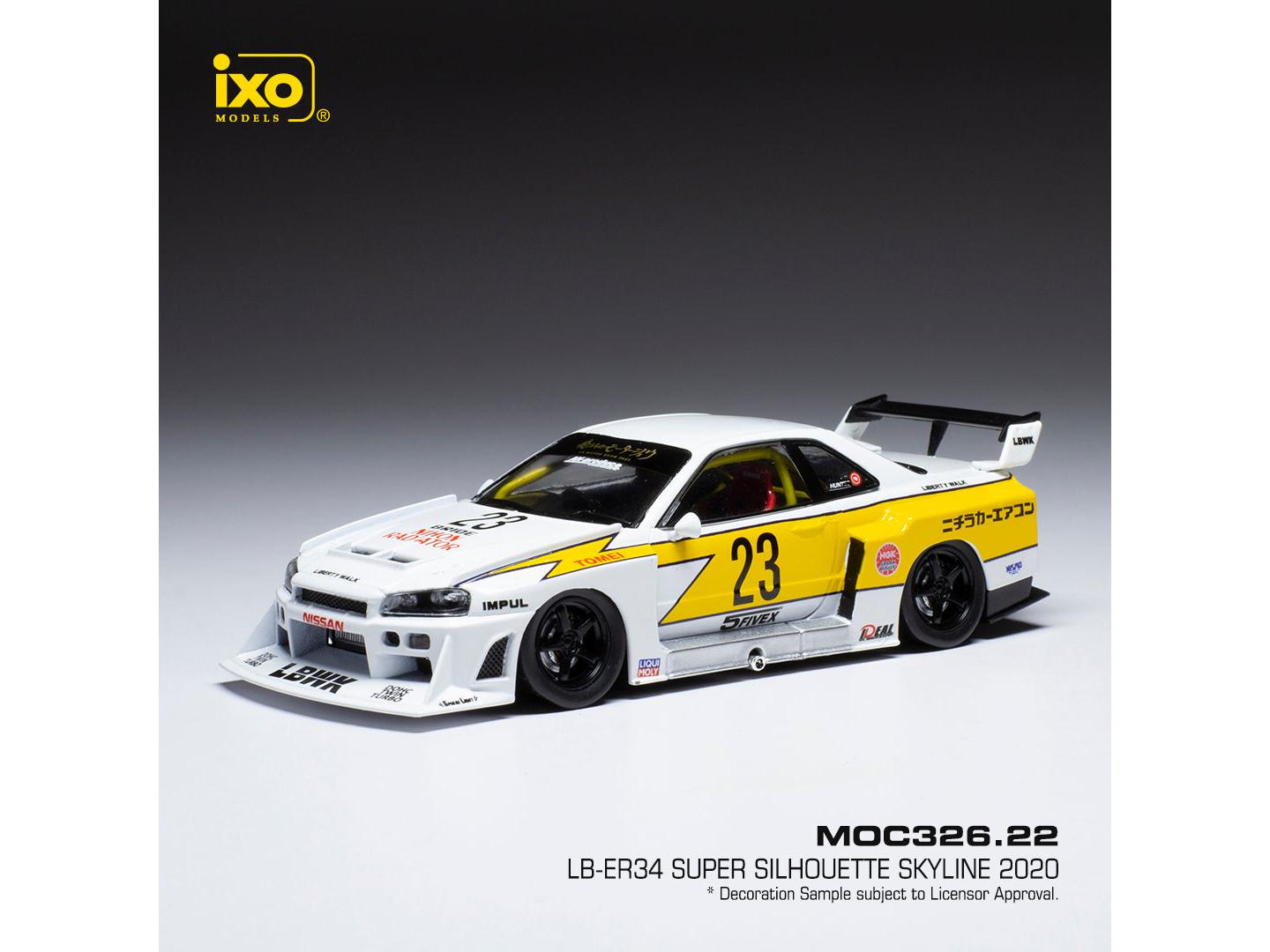 Nissan LB-ER34 Super Silhouette Skyline White 2020 1:43 Scale IXO Diecast Model Car-IXO-Diecast Model Centre