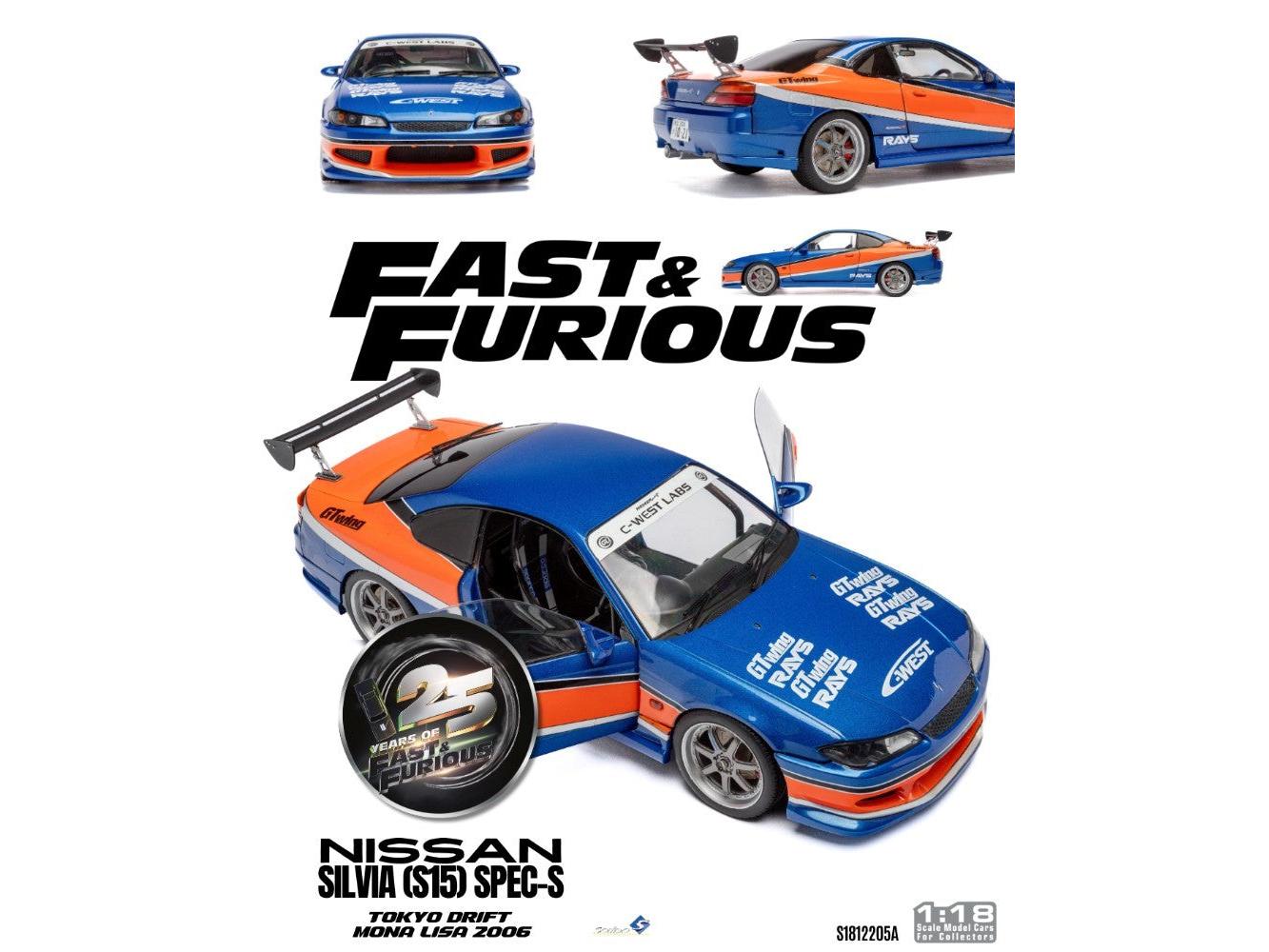 Nissan Silvia (S15) SPEC-S Tokyo Drift Mona Lisa 2006 1:18 Scale Solido Diecast Model Cars-Solido-Diecast Model Centre