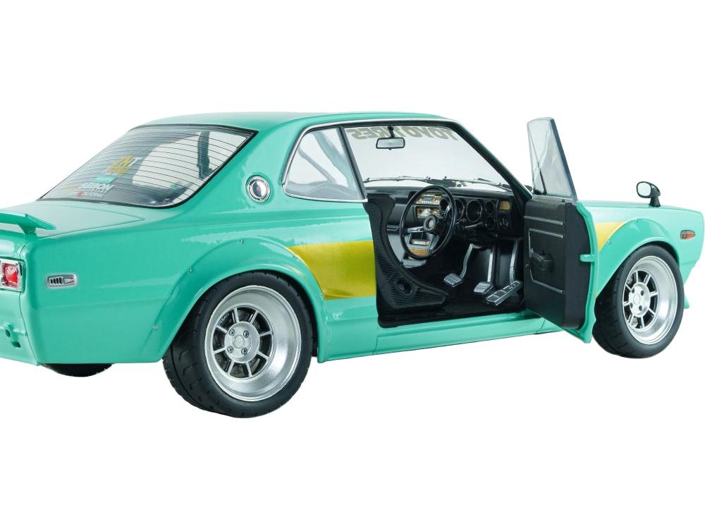 Nissan Skyline 2000 GT-R (KPGC10) Hakosuka Solido Works Mint Green 1970 1:18 Scale Diecast Car – Solido-Solido-Diecast Model Centre