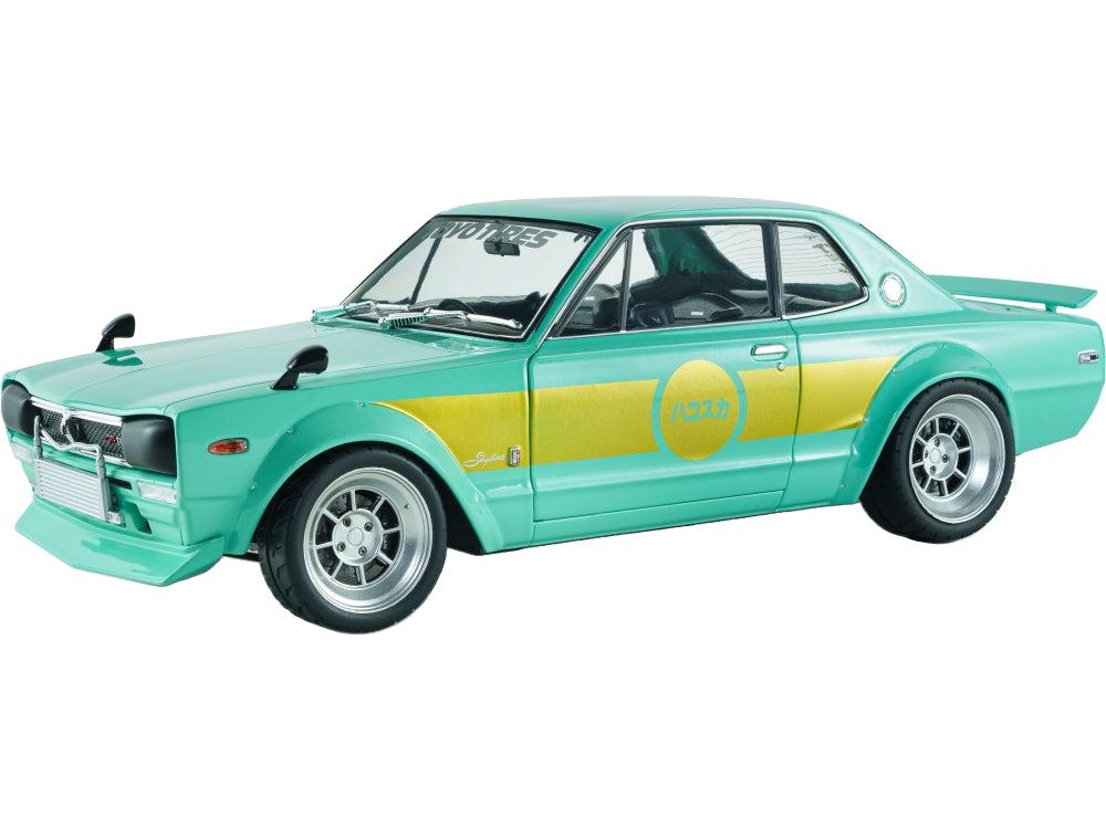 Nissan Skyline 2000 GT-R (KPGC10) Hakosuka Solido Works Mint Green 1970 1:18 Scale Diecast Car – Solido-Solido-Diecast Model Centre
