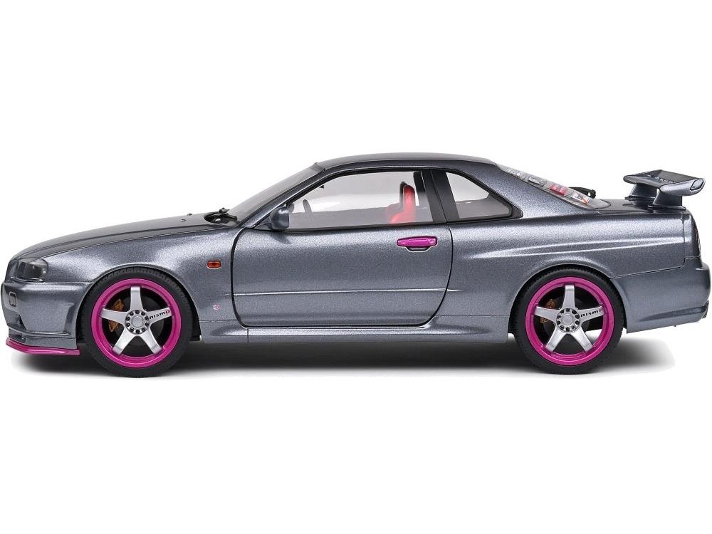 Nissan Skyline GT-R (BNR34) Grey 1999 1:18 Scale Diecast Model Car – Solido-Solido-Diecast Model Centre