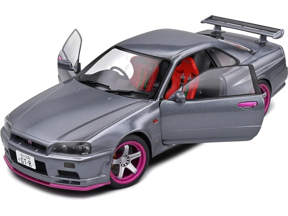 Nissan Skyline GT-R (BNR34) Grey 1999 1:18 Scale Diecast Model Car – Solido-Solido-Diecast Model Centre