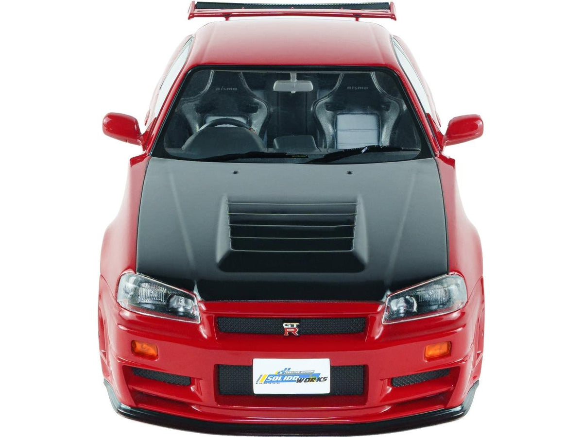 Nissan Skyline GT-R (BNR34) w/NISMO Parts Red 1999 1:18 Scale Diecast Car – Solido-Solido-Diecast Model Centre