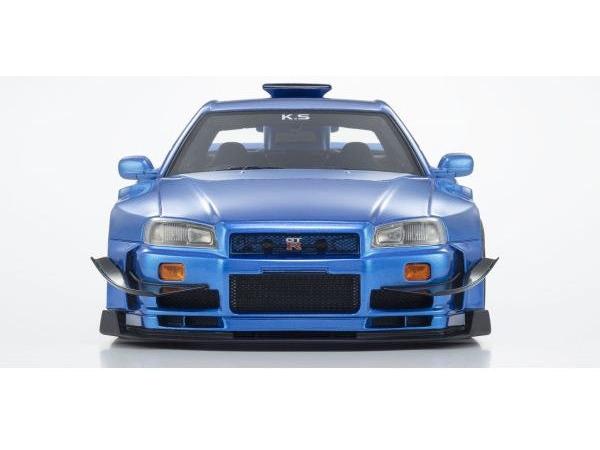 Nissan Skyline GT-R R34 Khyzyl Saleem Design Blue 1:18 Scale Resin Car – Kyosho Samurai Collection-Kyosho-Diecast Model Centre