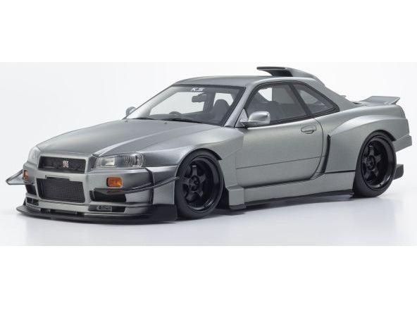 Nissan Skyline GT-R R34 Khyzyl Saleem Design Matte Grey 1:18 Scale Resin Car – Kyosho Samurai Collection-Kyosho-Diecast Model Centre