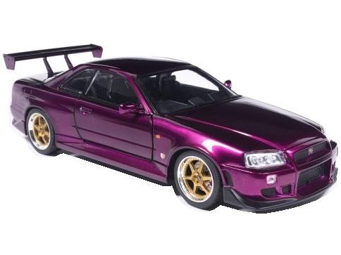 Nissan Skyline GT-R (R34) Lilac 2002 1:18 Scale Diecast Car – Model Car Group-Model Car Group-Diecast Model Centre